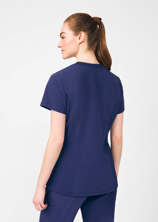 Navy Beyond Happy 3-Pocket V-Neck Top Scrubs