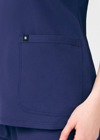 Navy Beyond Happy 3-Pocket V-Neck Top Scrubs