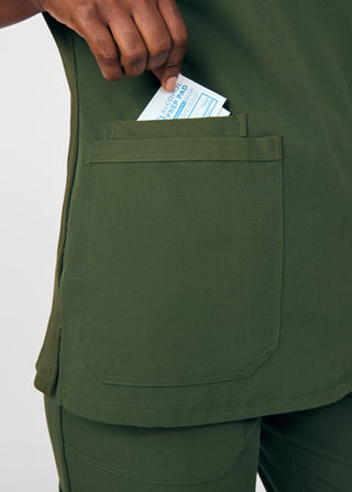 Olive Beyond Happy 3-Pocket V-Neck Top Scrubs