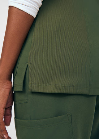 Olive Beyond Happy 3-Pocket V-Neck Top Scrubs