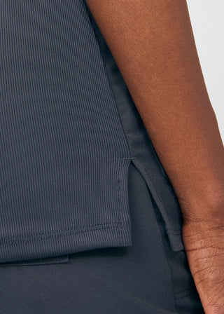 Pewter Beyond Happy 3-Pocket V-Neck Top Scrubs