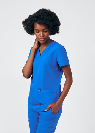 Royal Beyond Happy 3-Pocket V-Neck Top Scrubs