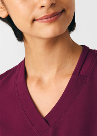 Wine Beyond Happy 3-Pocket V-Neck Top Scrubs