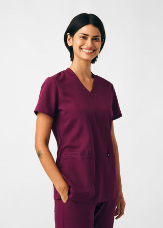 Wine Beyond Happy 3-Pocket V-Neck Top Scrubs