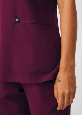 Wine Beyond Happy 3-Pocket V-Neck Top Scrubs