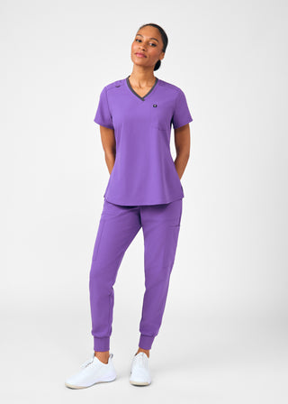 Acai Beyond Happy 1-Pocket V-Neck Top Scrubs