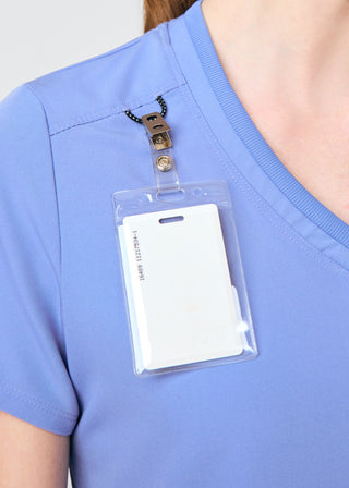 Ceil Beyond Happy 1-Pocket V-Neck Top Scrubs