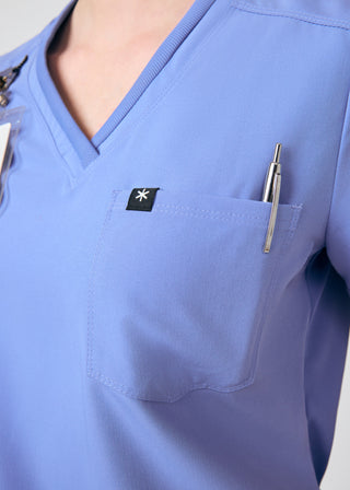 Ceil Beyond Happy 1-Pocket V-Neck Top Scrubs
