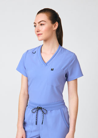 Ceil Beyond Happy 1-Pocket V-Neck Top Scrubs