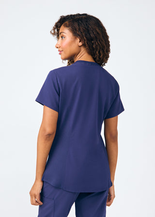 Navy Beyond Happy 1-Pocket V-Neck Top Scrubs