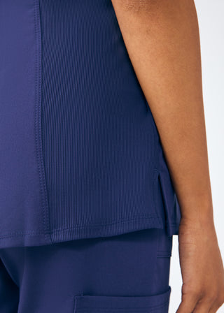 Navy Beyond Happy 1-Pocket V-Neck Top Scrubs