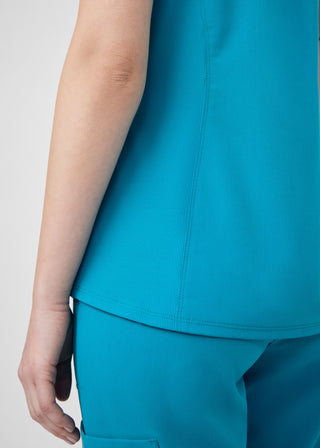 Teal Beyond Happy 1-Pocket V-Neck Top Scrubs