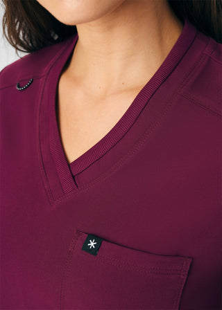 Wine Beyond Happy 1-Pocket V-Neck Top Scrubs