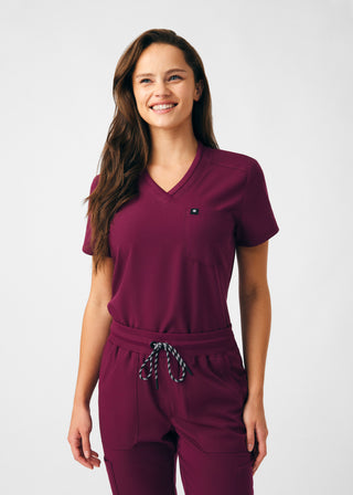 Wine Beyond Happy 1-Pocket V-Neck Top Scrubs