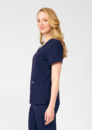 Navy Beyond Indulgence 3-Pocket V-Neck Top Scrubs