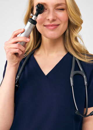 Navy Beyond Indulgence 3-Pocket V-Neck Top Scrubs