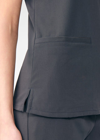 Pewter Beyond Indulgence 3-Pocket V-Neck Top Scrubs