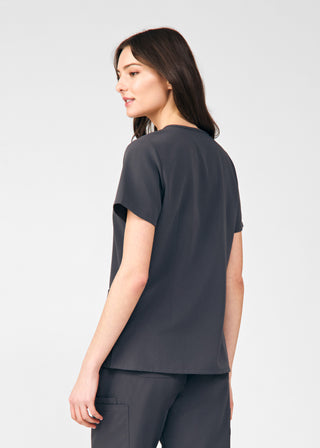 Pewter Beyond Indulgence 3-Pocket V-Neck Top Scrubs