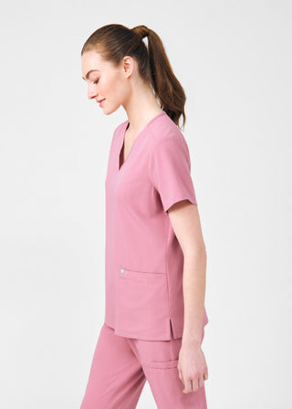 Strawberry Mousse Beyond Indulgence 3-Pocket V-Neck Top Scrubs