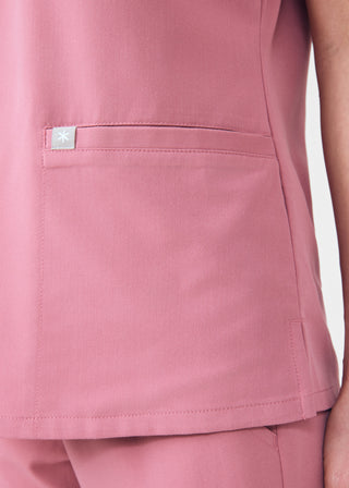 Strawberry Mousse Beyond Indulgence 3-Pocket V-Neck Top Scrubs