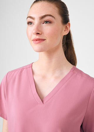 Strawberry Mousse Beyond Indulgence 3-Pocket V-Neck Top Scrubs