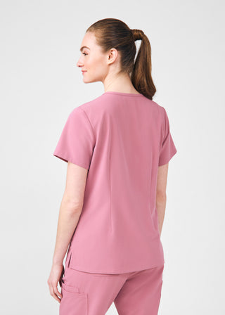 Strawberry Mousse Beyond Indulgence 3-Pocket V-Neck Top Scrubs