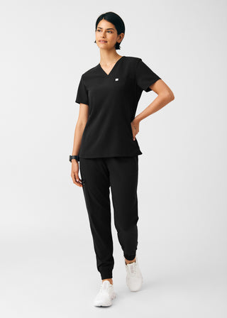 Black Beyond Indulgence 2-Pocket V-Neck Top Scrubs