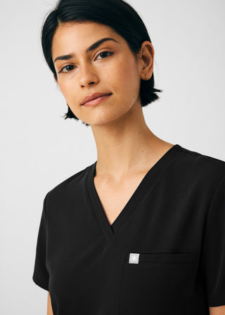 Black Beyond Indulgence 2-Pocket V-Neck Top Scrubs