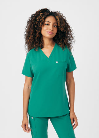 Fresh Moss Beyond Indulgence 2-Pocket V-Neck Top Scrubs
