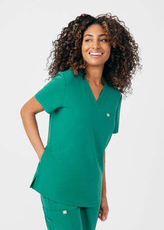 Fresh Moss Beyond Indulgence 2-Pocket V-Neck Top Scrubs