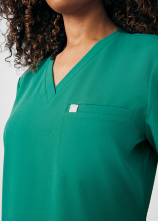 Fresh Moss Beyond Indulgence 2-Pocket V-Neck Top Scrubs