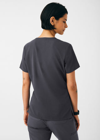 Pewter Beyond Indulgence 2-Pocket V-Neck Top Scrubs