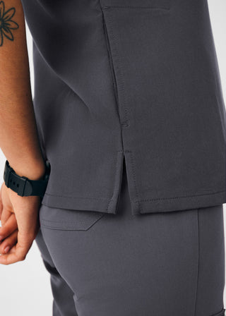 Pewter Beyond Indulgence 2-Pocket V-Neck Top Scrubs