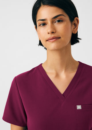 Wine Beyond Indulgence 2-Pocket V-Neck Top Scrubs