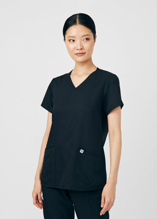 Black Beyond Core 3-Pocket V-Neck Top Scrubs