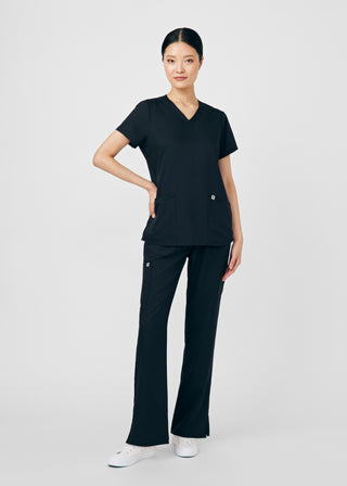 Black Beyond Core 3-Pocket V-Neck Top Scrubs