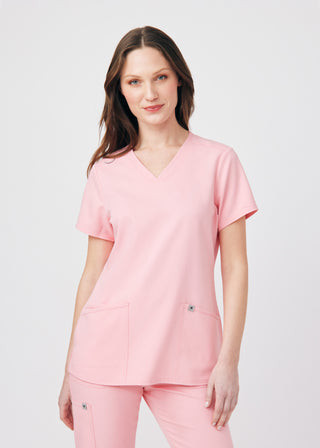 Bubble Pink Beyond Core 3-Pocket V-Neck Top Scrubs