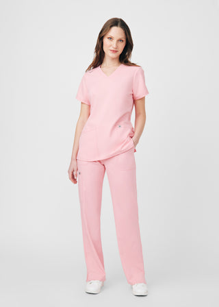 Bubble Pink Beyond Core 3-Pocket V-Neck Top Scrubs