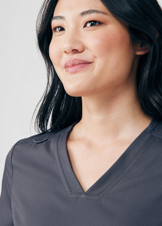 Pewter Beyond Core 3-Pocket V-Neck Top Scrubs