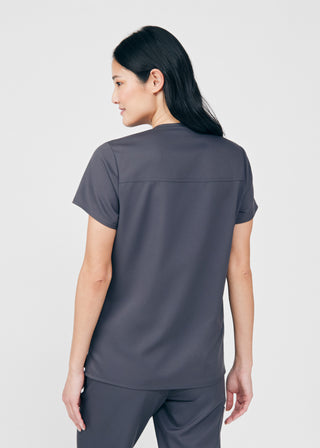 Pewter Beyond Core 3-Pocket V-Neck Top Scrubs