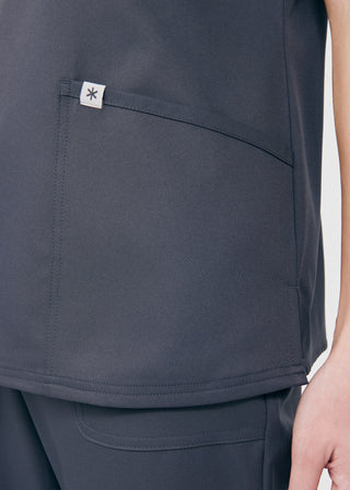 Pewter Beyond Core 3-Pocket V-Neck Top Scrubs