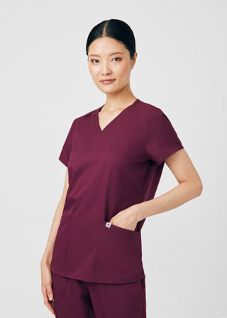 Wine Beyond Core 3-Pocket V-Neck Top Scrubs