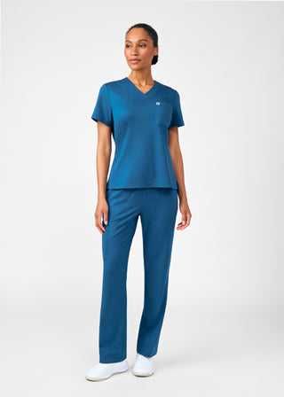 Caribbean Beyond Cozy 2-Pocket V-Neck Top Scrubs