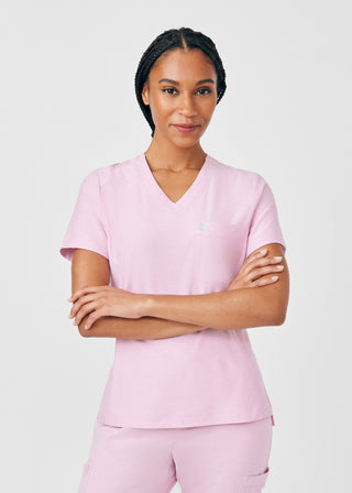 Heather Everbloom Beyond Cozy 2-Pocket V-Neck Top Scrubs