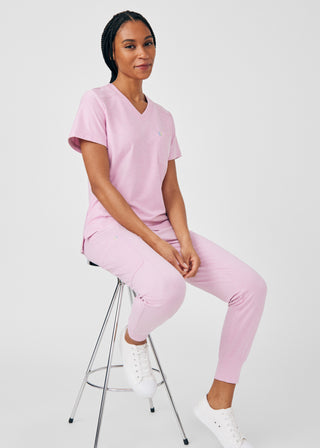 Heather Everbloom Beyond Cozy 2-Pocket V-Neck Top Scrubs