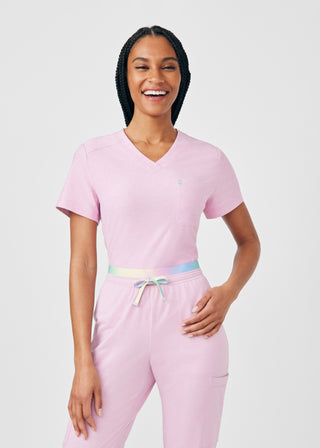 Heather Everbloom Beyond Cozy 2-Pocket V-Neck Top Scrubs