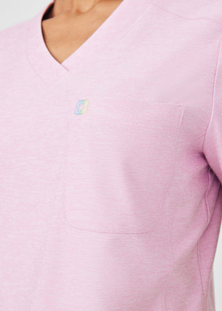 Heather Everbloom Beyond Cozy 2-Pocket V-Neck Top Scrubs