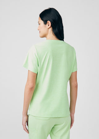 Heather Misty Green Beyond Cozy 2-Pocket V-Neck Top Scrubs