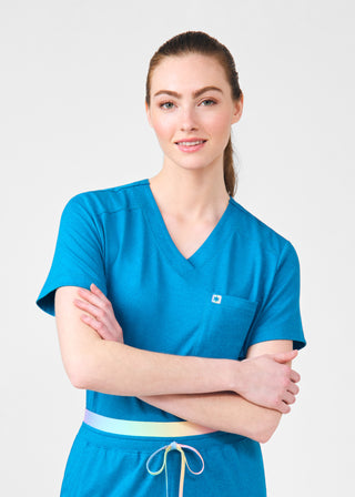 Heather Mykonos Beyond Cozy 2-Pocket V-Neck Top Scrubs