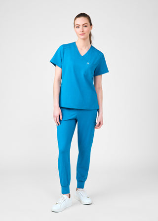 Heather Mykonos Beyond Cozy 2-Pocket V-Neck Top Scrubs